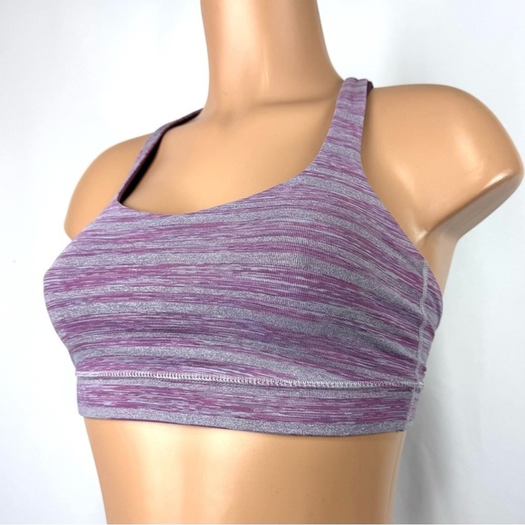 Lululemon Women's Sz 4 Heathered Purple Racerback 50 Rep Sports Bra Running Yoga - Picture 1 of 10